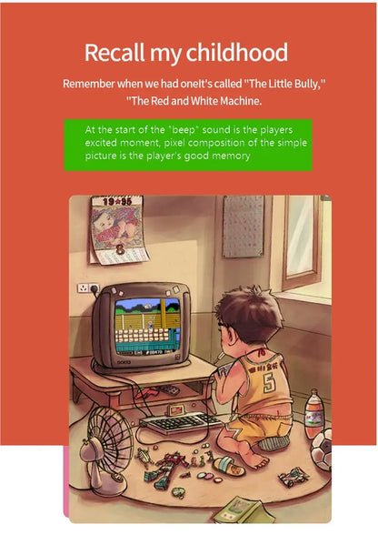 Retro bærbar spillkonsoll – Mini håndholdt 8-bit med 3,0" fargeskjerm og 500 innebygde spill